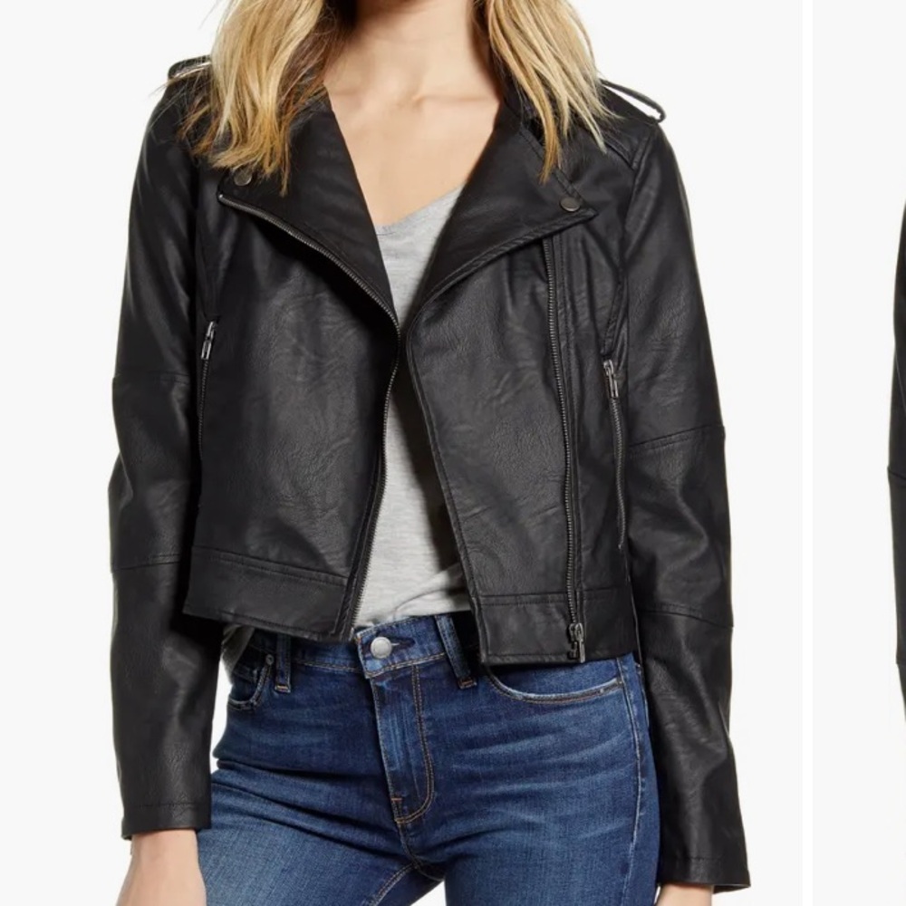 cupcakes & cashmere Black Leather Jacket